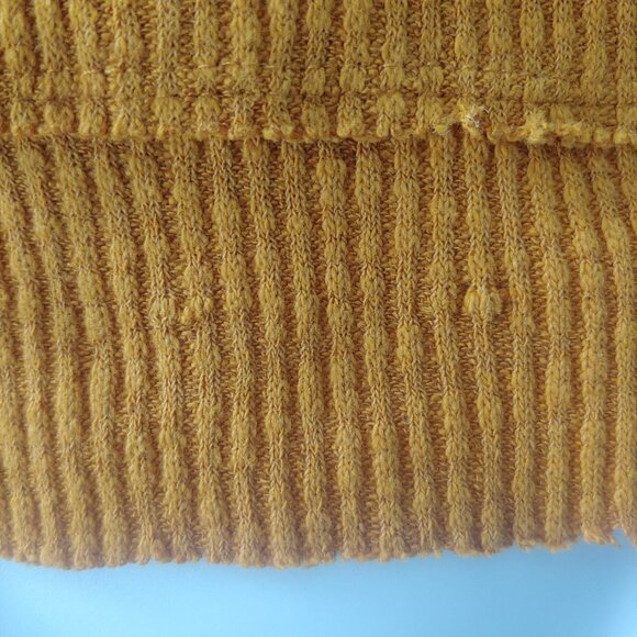 We The Free Rust Ribbed Mock Neck Oversize Crop Batwing Over L-Sleeve Shirt S - Picture 15 of 15